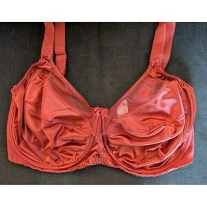 Goddess Keira Salmon Colored Underwire Bra Silky Front Plus Size US 38K Women's